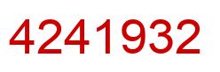 Number 4241932 red image