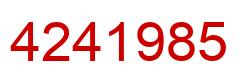 Number 4241985 red image