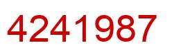 Number 4241987 red image