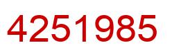 Number 4251985 red image