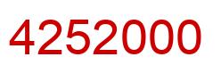 Number 4252000 red image