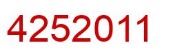 Number 4252011 red image