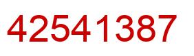 Number 42541387 red image