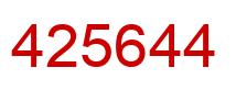 Number 425644 red image