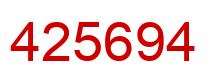 Number 425694 red image