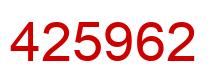 Number 425962 red image