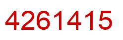 Number 4261415 red image