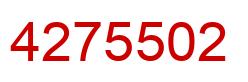 Number 4275502 red image
