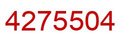 Number 4275504 red image