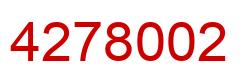 Number 4278002 red image