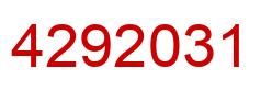 Number 4292031 red image