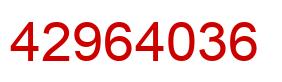 Number 42964036 red image
