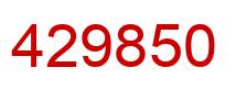 Number 429850 red image