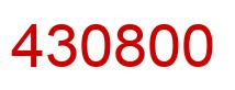Number 430800 red image