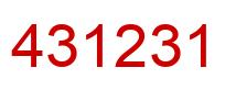 Number 431231 red image