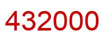 Number 432000 red image