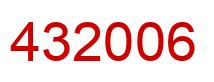 Number 432006 red image