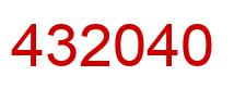Number 432040 red image