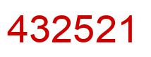Number 432521 red image