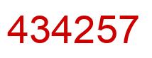 Number 434257 red image