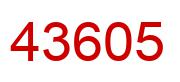 Number 43605 red image