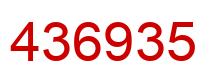 Número 436935 imagen rojo