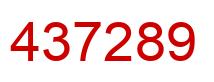 Number 437289 red image