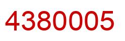 Number 4380005 red image