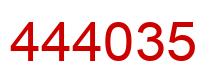 Number 444035 red image