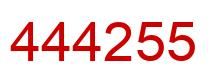 Number 444255 red image