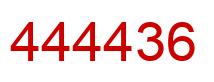Number 444436 red image