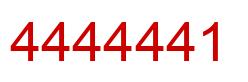 Number 4444441 red image