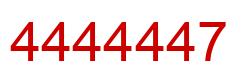 Number 4444447 red image