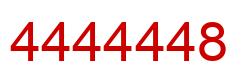 Number 4444448 red image