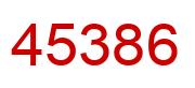 Number 45386 red image