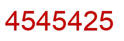 Number 4545425 red image
