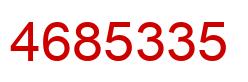 Number 4685335 red image