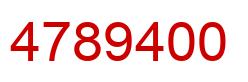 Number 4789400 red image