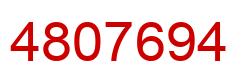 Number 4807694 red image