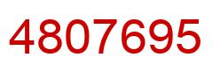 Number 4807695 red image