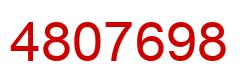 Number 4807698 red image