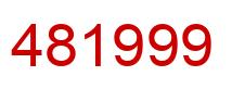 Número 481999 imagen rojo
