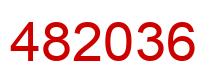 Number 482036 red image