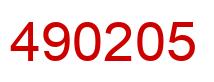 Number 490205 red image