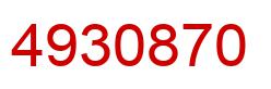 Number 4930870 red image