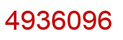Number 4936096 red image