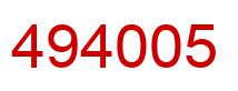 Number 494005 red image