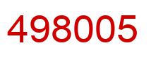 Number 498005 red image