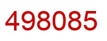 Number 498085 red image