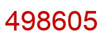 Number 498605 red image